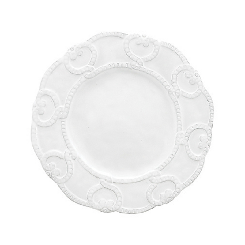 Arte Italica & Crown Linen Designs | Bella Bianca Antique Lace Salad/Dessert Plate