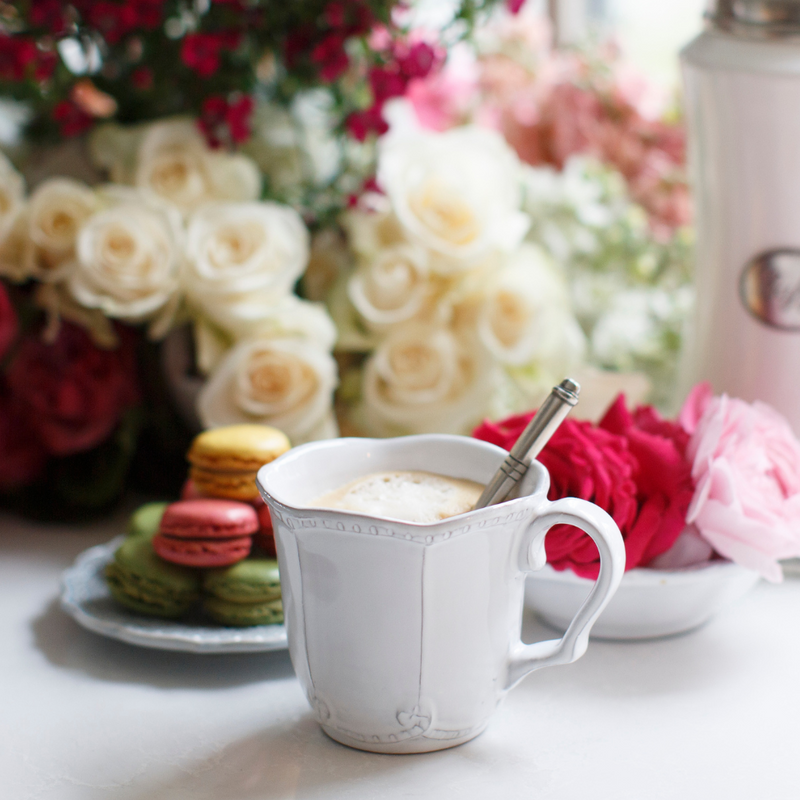 Arte Italica & Crown Linen Designs | Bella Bianca Beaded Mug
