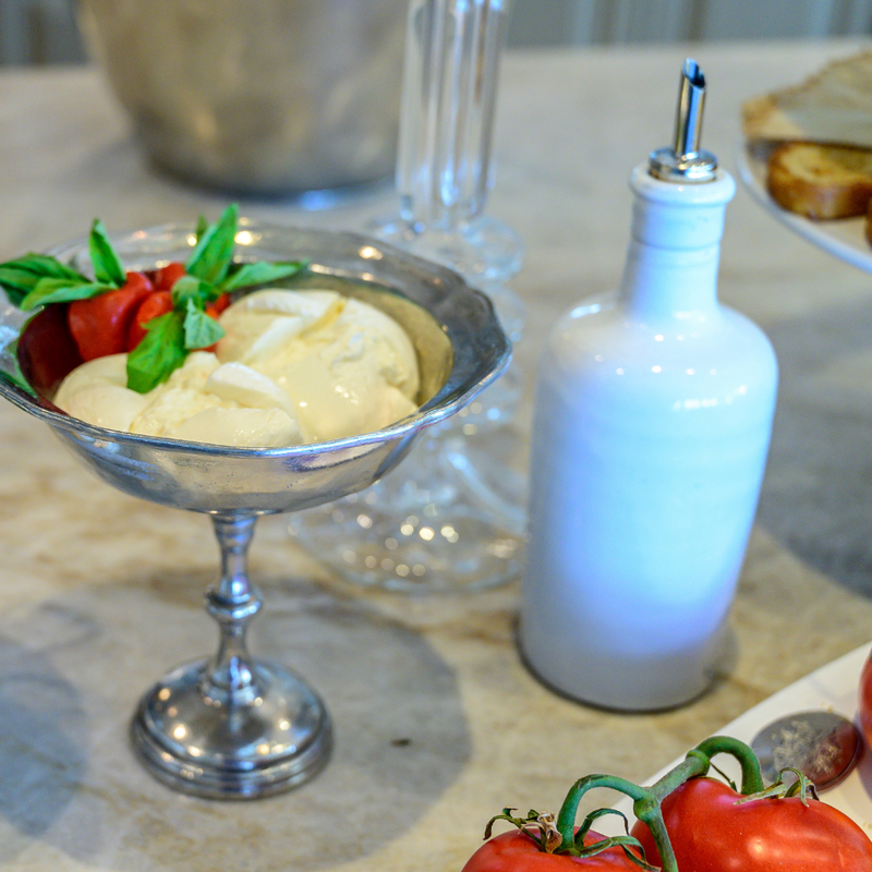 Arte Italica & Crown Linen Designs | Bella Bianca Tall Oil Bottle