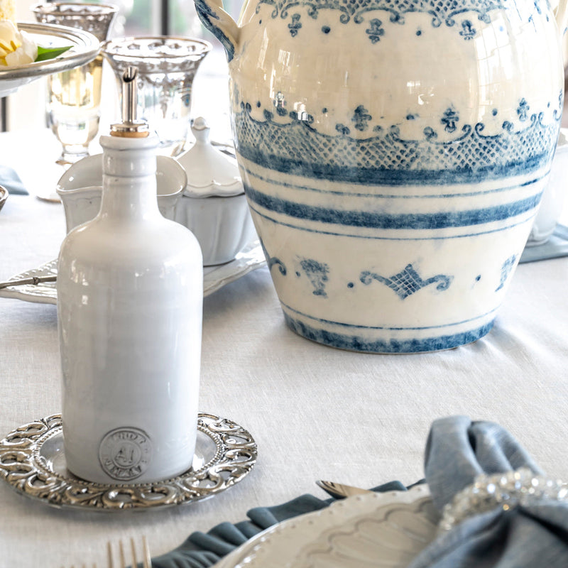 Arte Italica & Crown Linen Designs | Bella Bianca Tall Oil Bottle