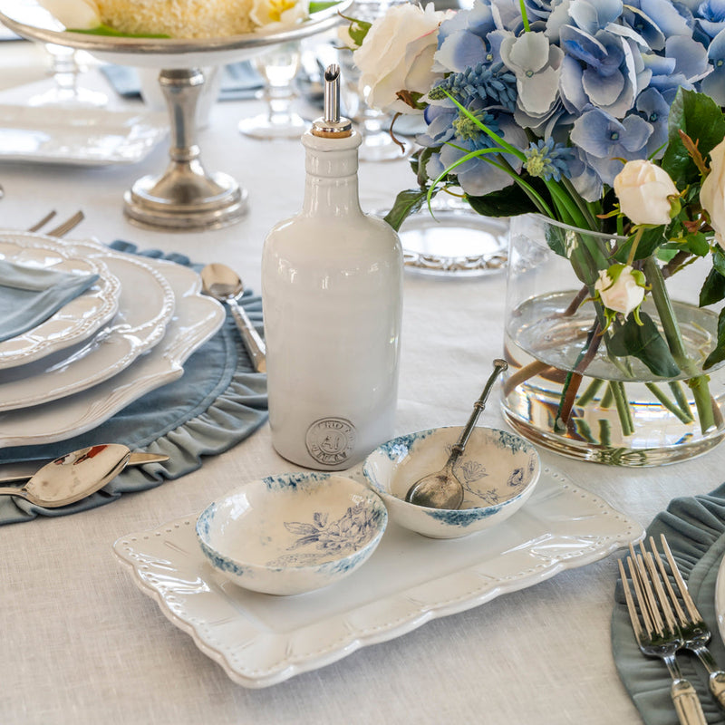 Arte Italica & Crown Linen Designs | Bella Bianca Tall Oil Bottle
