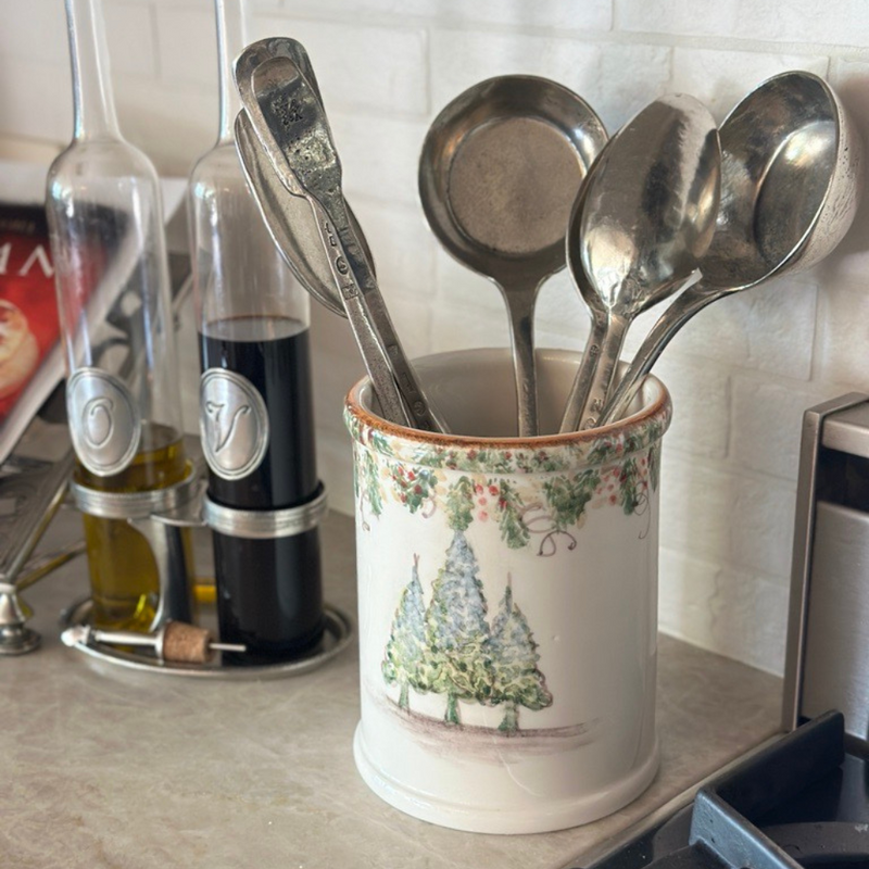 Arte Italica & Crown Linen Designs | Natale Utensil Holder