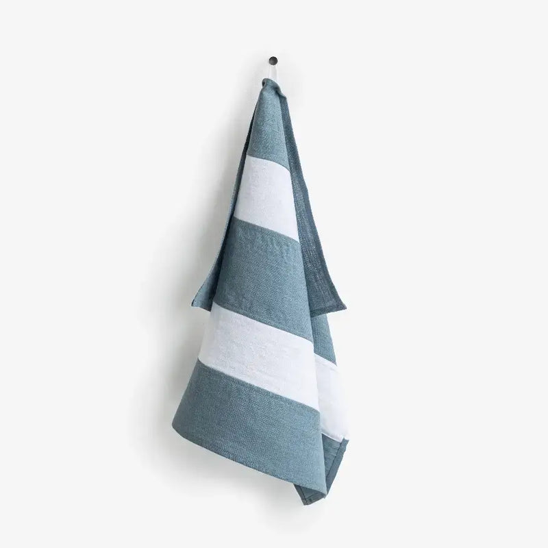 MagicLinen | Striped Linen Tea Towel Kitchen towel Zero-waste: Gray Blue