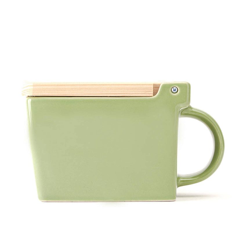 Zero Japan | Bee House Ceramic Salt Box With Wooden Lid & Dehumidifying Measuring Spoon, Artichoke