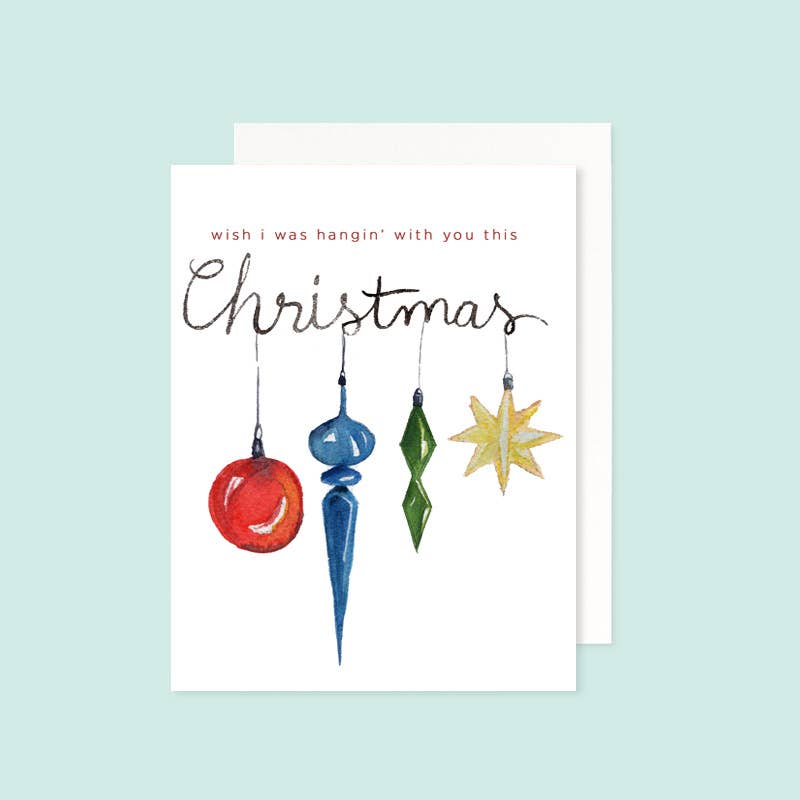 Grace Langdon Art | Wish I Was Hanging With You This Christmas Greeting Card