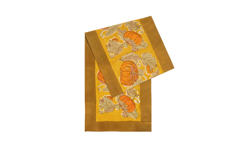 Couleur Nature - Pumpkin Orange/Mustard Runners: 16" x 90"