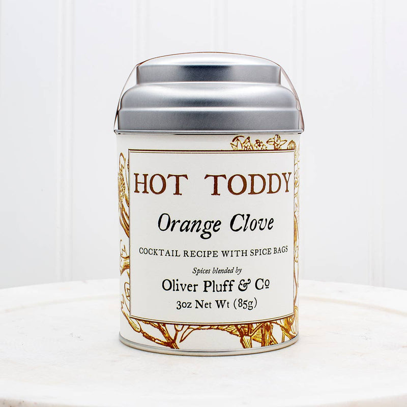 Oliver Pluff & Company - Orange Clove Hot Toddy Kit, a 3 oz spice blend with muslin bags for crafting a soothing hot toddy cocktail.