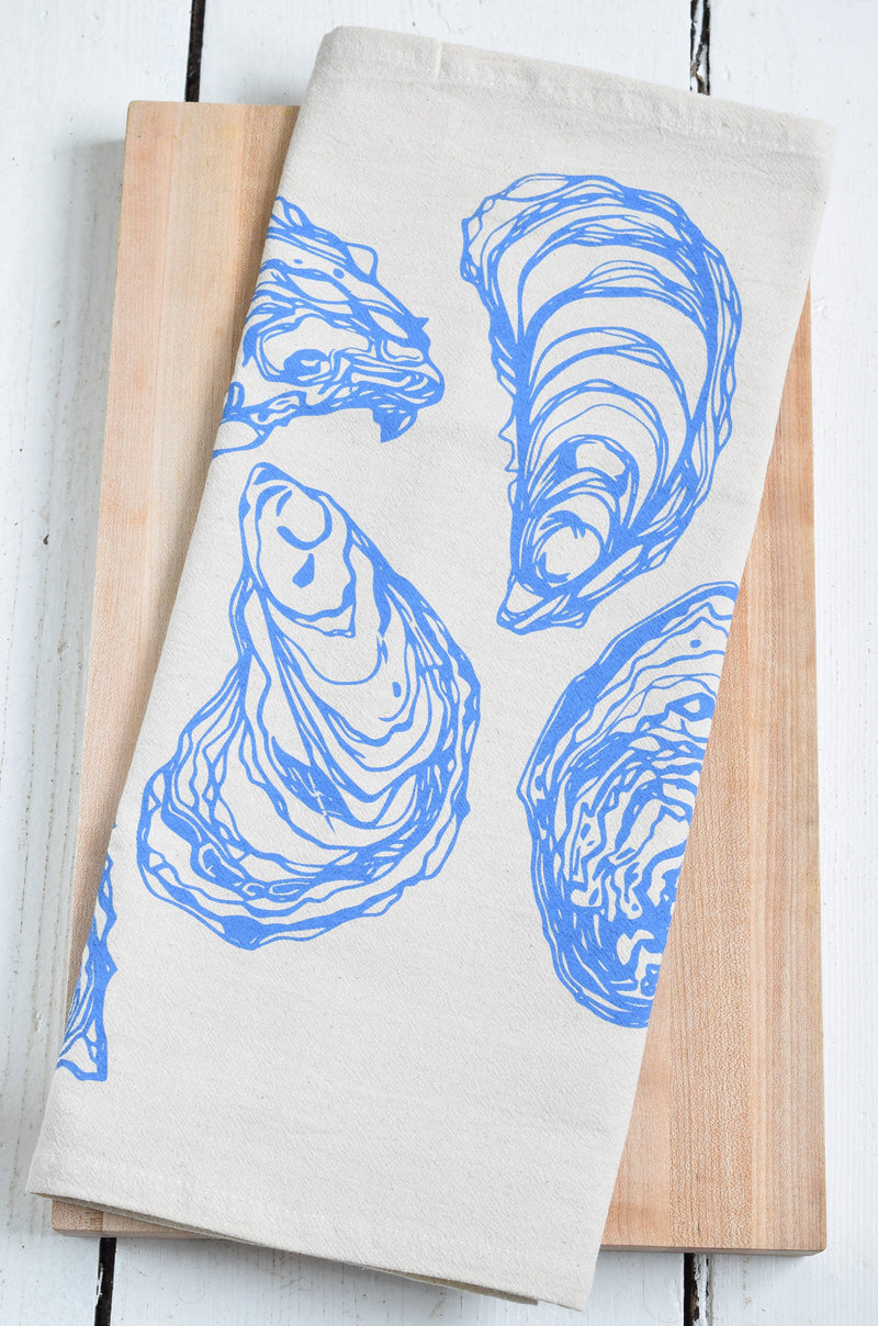 Hearth and Harrow | Oyster Tea Towel in Blue-violet - Organic Cotton - Sea Shell