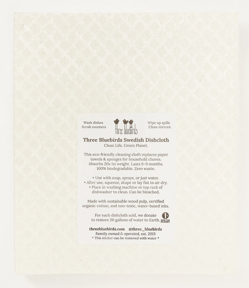 Swedish Dishcloth with flower pot design on white background, featuring sustainability-focused details and Swedish craftsmanship, available at Athens Cooks.