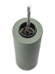 Peugeot | Boreal Pepper Mill, Fern Green, with a streamlined wooden profile and adjustable steel mechanism, reflecting natural, soft design elements.