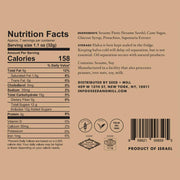 Seed + Mill | Halva - Pistachio, a flaky sesame confection, shown in close-ups of packaging details, perfect for various occasions and culinary uses.