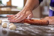 Earlywood | Dumpling Pin - Jatoba: A compact, handcrafted wooden dowel-style rolling pin, perfect for precise dough rolling tasks, ideal for chefs and bakers in any kitchen.