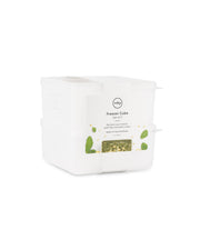 W&P - Freezer Cube Storage Containers: Set of 3 featuring labeled, stackable, and transparent cubes for efficient, sustainable food storage in small, medium, and large sizes.