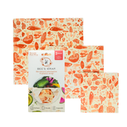 Bee's Wrap - Assorted 3 Pack - Mushroom Magic, Limited Edition features compostable, beeswax-coated wraps with mushroom prints, ideal for eco-friendly food storage in any kitchen.