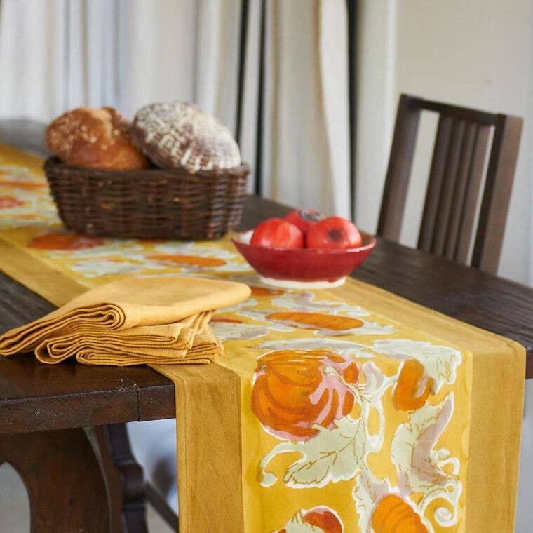 Couleur Nature - Pumpkin Orange/Mustard Runners: 16" x 90"