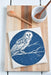 Hearth and Harrow - Organic Cotton Barn Owl Tea Towel - Navy - Bird Kitchen.