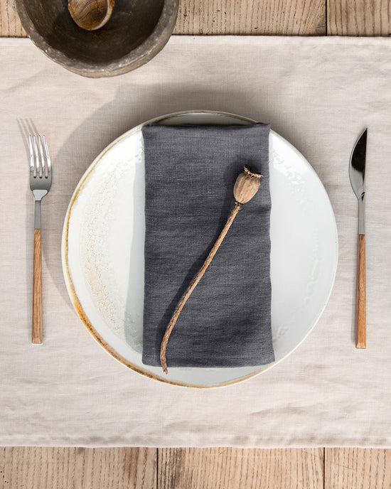 Magic Linen | Set of 2 Linen Napkins Charcoal Gray