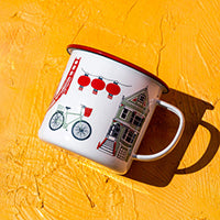 Crow Canyon Home | U of Georgia Enamelware 16oz Mug, Red Rim