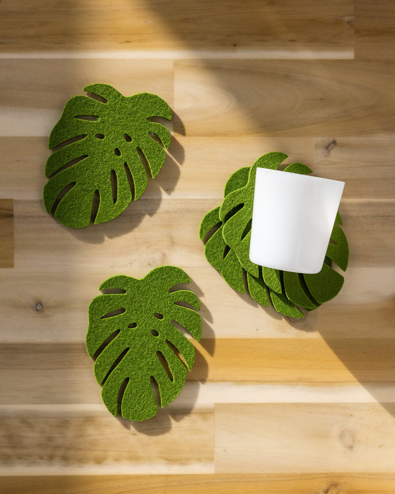 Graf Lantz | Merino Wool Monstera Coaster Solid 4 Pack