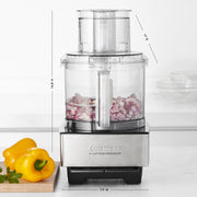 Cuisinart | Custom 14 Cup Food Processor with container, ideal for chopping and slicing vegetables, shown with bell peppers. Perfect for efficient food prep.