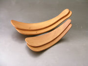 Large cherry salad tossers, 11.5 pair, hand-crafted in New England, made from upcycled cherry wood, featuring an elegant, slightly bowed shape, perfect for tossing leafy greens.