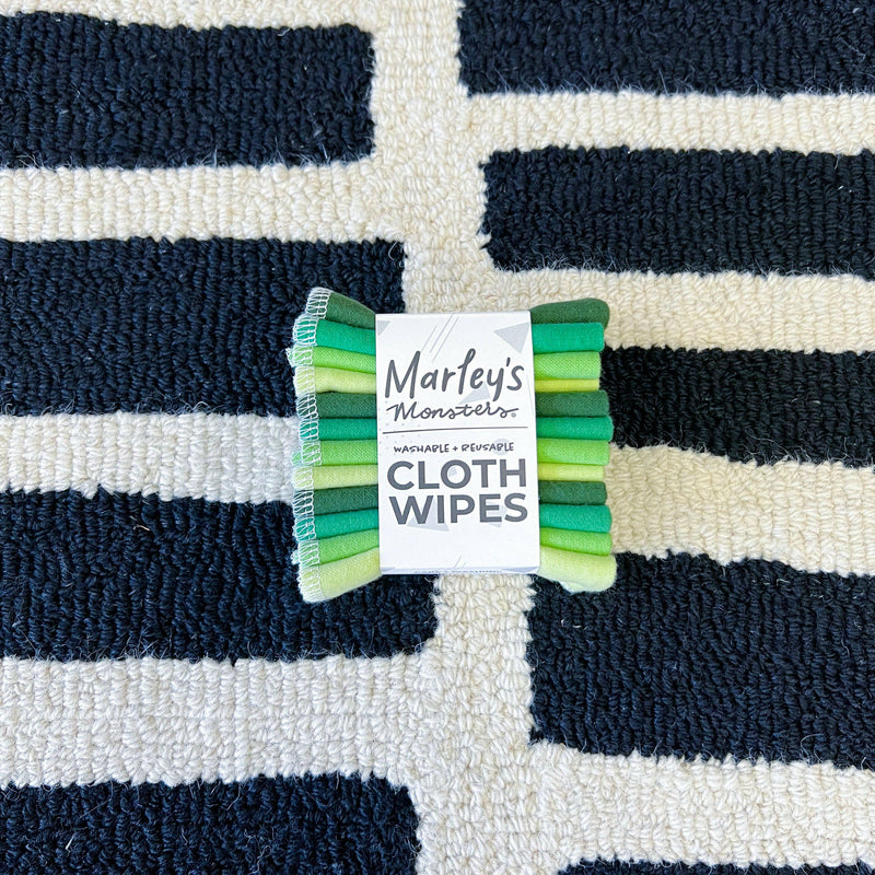 Marley's Monsters | Cloth Wipes - Earthy Rainbow: 100% cotton flannel wipes for versatile use, offering a sustainable alternative for everyday cleaning tasks.