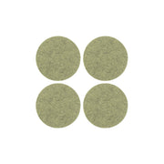 Graf Lantz - Bierfilzl Merino Wool Felt Round Coaster Solid 4 Pack: Sage, featuring a group of four round, sage-colored coasters made from thick merino wool felt.