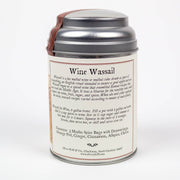 Oliver Pluff & Company - Wine Spices Wassail Kit canister with recipe, spice bags, and historical details for making traditional mulled wine or cider.