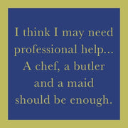 Drinks on Me - COASTER Professional Help features a witty typographic design, perfect for adding humor and charm to your kitchen or bar decor.