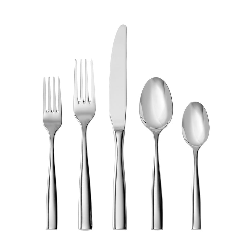 Zwiesel Fortessa | Lucca Flatware, 20-Piece Place Setting: Five-piece stainless-steel set includes salad fork, dinner fork, knife, tablespoon, teaspoon for elegant dining from Athens Cooks.