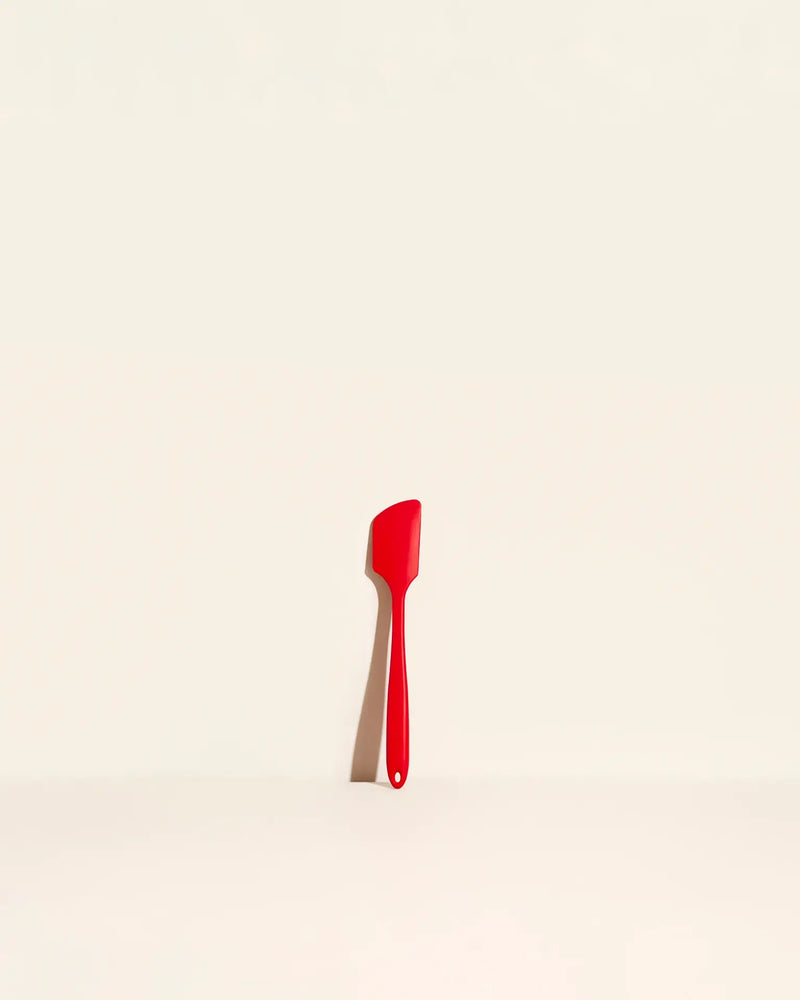 GIR Get It Right - GIR Mini Spatula: Slate, designed for small tasks, showcases a red, seamless silicone body, ideal for kids and easy cleaning.