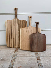 Petermans Boards and Bowls Inc. - 27 Ambrosia Maple Serving Board with Handle, handcrafted in New England, perfect for stylish serving or cutting.