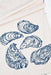 Hearth and Harrow - Oyster Tea Towel in Navy Blue - Organic Cotton - Sea Shell.