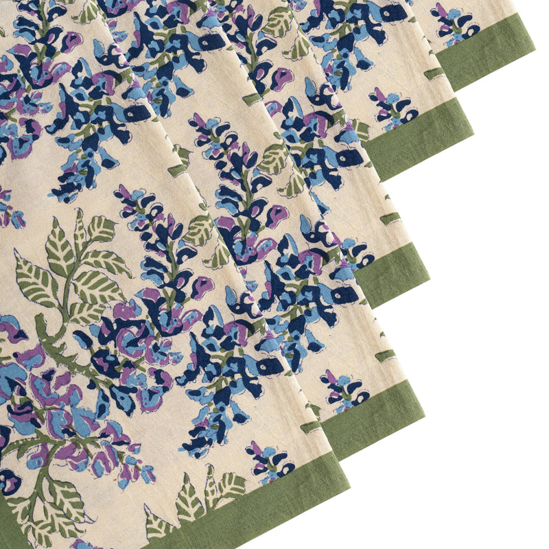 Couleur Nature | Wisteria Blue & Green Napkins, Set of 6