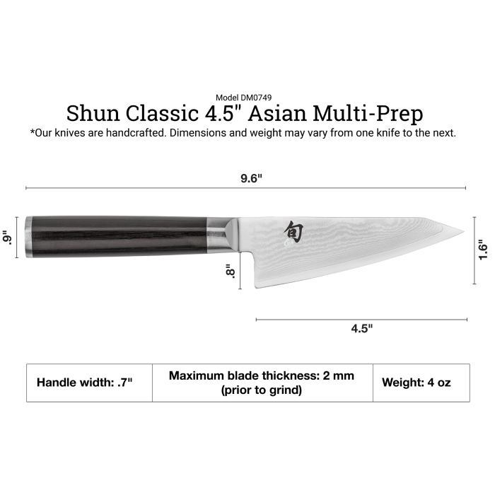 Shun | Classic Asian Multi-Prep Knife, 4.5 inches