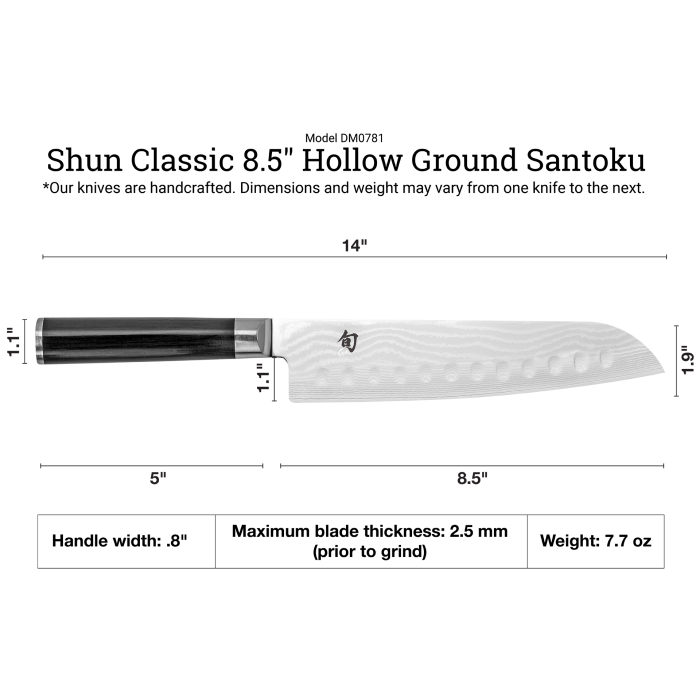 Shun | Classic Hollow Ground Santoku, 8.5 inches