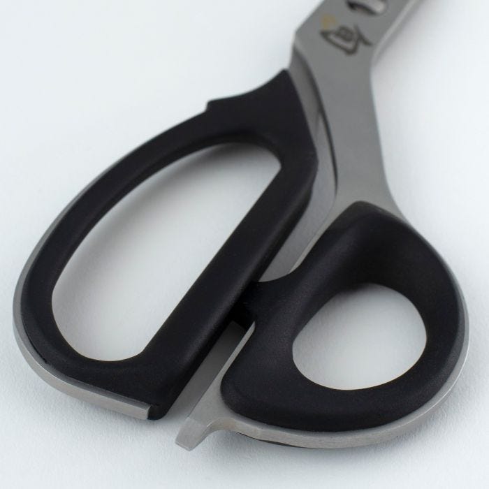 Shun Kitchen Shears, 9 inches, featuring black non-slip grips and durable Japanese stainless steel blades, ideal for versatile kitchen tasks.