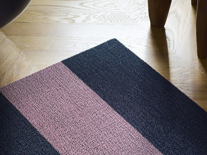 Chilewich | Duo Stripe Shag Mats - Berry - 24" x 36"