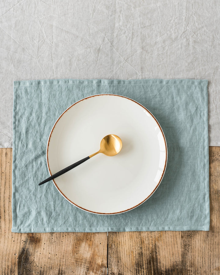 MagicLinen | Linen Placemats, Dusty Blue, Set of 2