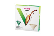HARIO USA - V60 Paper Filters: White / 100 Sheets Boxed for precise coffee brewing; compatible with V60 drippers. Ideal for enhancing coffee clarity and flavor.