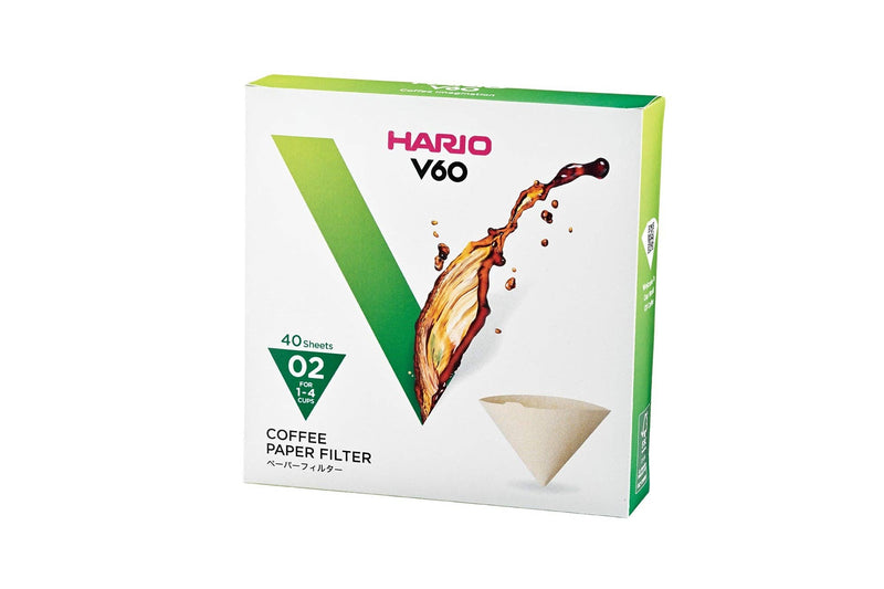 HARIO USA - V60 Paper Filters: White / 100 Sheets Boxed for precise coffee brewing; compatible with V60 drippers. Ideal for enhancing coffee clarity and flavor.