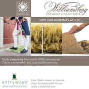 Entryways | WILLIAMSBURG Sunflower Blockprint Handwoven Coir Doormat.