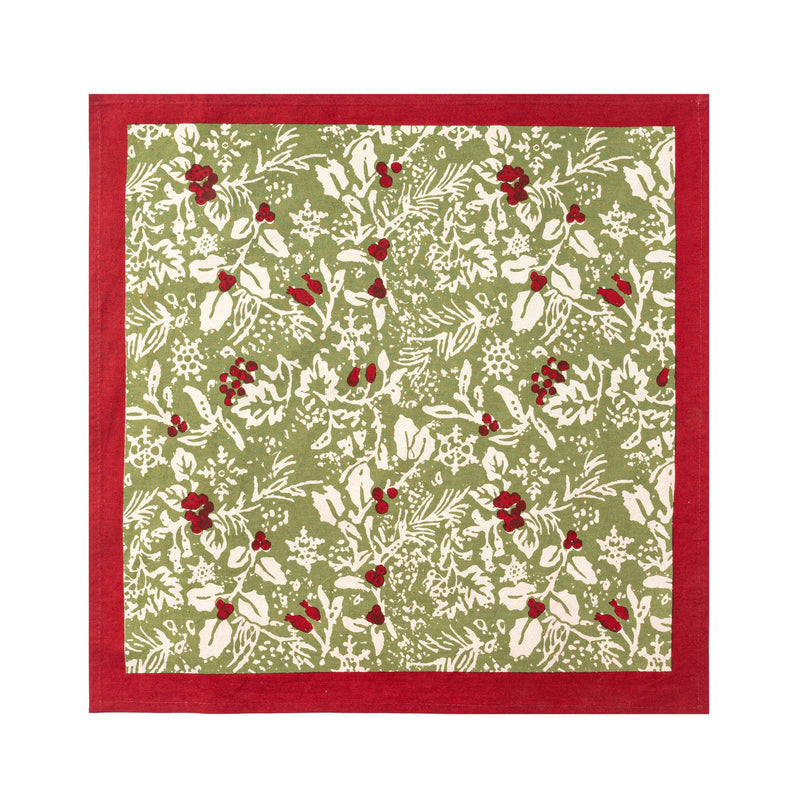 Couleur Nature - Baies de Houx Red & Green Napkins - Set of 6