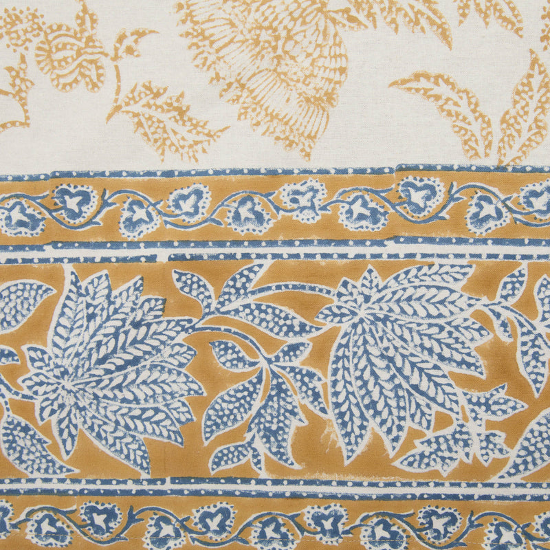 Couleur Nature - Chloe Blue & Brown Tablecloth: 71" x 71"