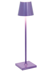 Zafferano America - Poldina Pro Micro Cordless Lamp: Sand, a sleek LED lamp with a white shade, featuring touch dimming and rechargeable battery for versatile indoor or outdoor use.