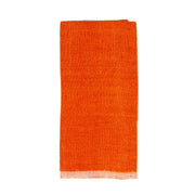 Caravan Home | Chunky Linen Orange Towel, featuring a handmade, rustic design, displayed flat to highlight its textured, vintage-inspired aesthetic. Ideal for kitchens or dining settings.