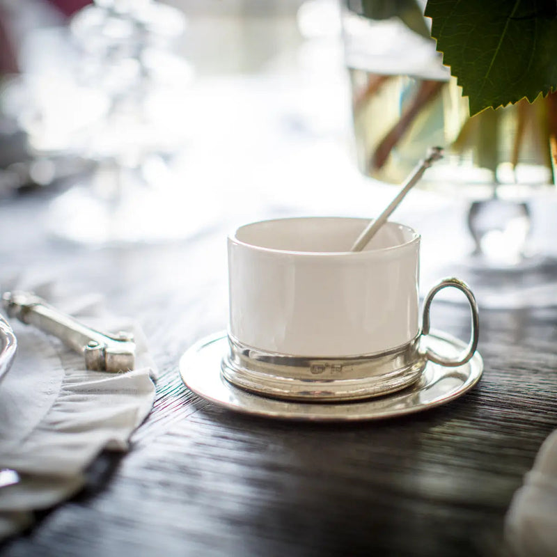 Arte Italica & Crown Linen Designs | Tuscan Cappuccino Cup & Saucer with Spoon