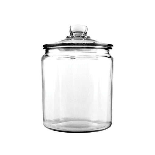 Anchor Hocking | Heritage Hill Glass Jars - 1-2 Gallon, featuring a durable glass design with a wide mouth and oversized knob for easy storage access.