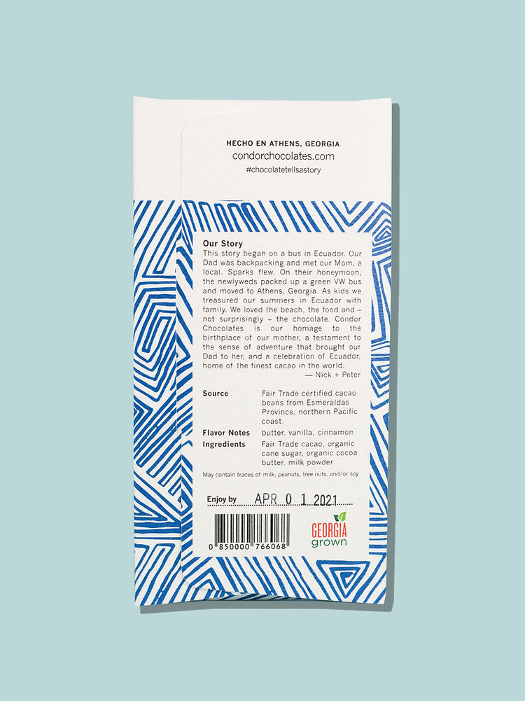 Condor 48% Milk Chocolate bars crafted from premium Ecuadorian cacao, offering smooth, creamy flavor perfect for chocolate enthusiasts.