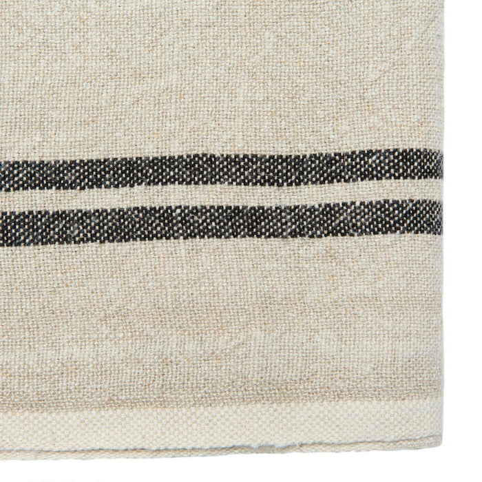 Caravan Home | Vintage Linen Natural & Black Towels.